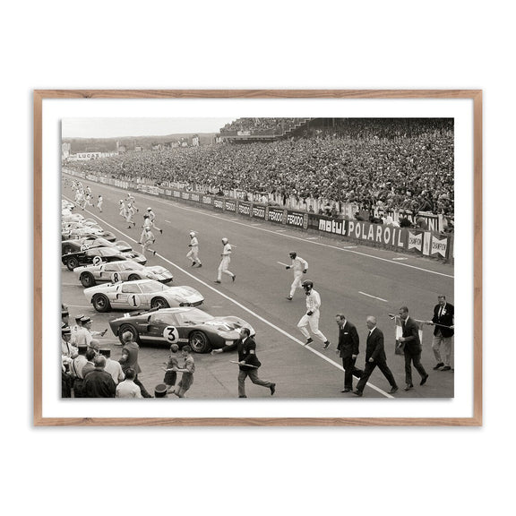 Start Of The Le Mans Race by Getty Images - Rustic Walnut