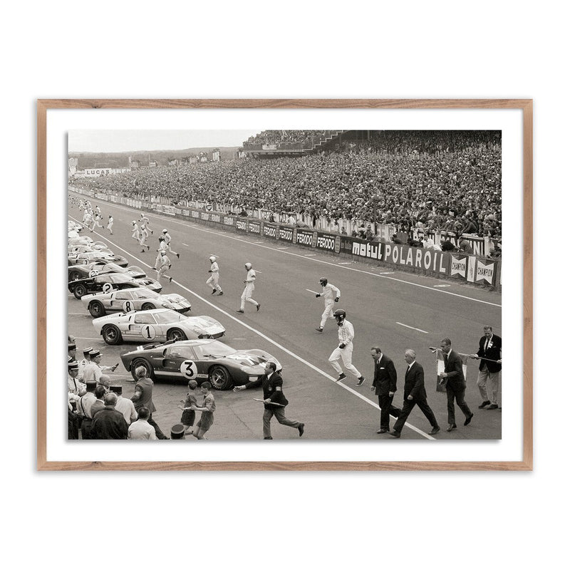 Start Of The Le Mans Race by Getty Images - Rustic Walnut