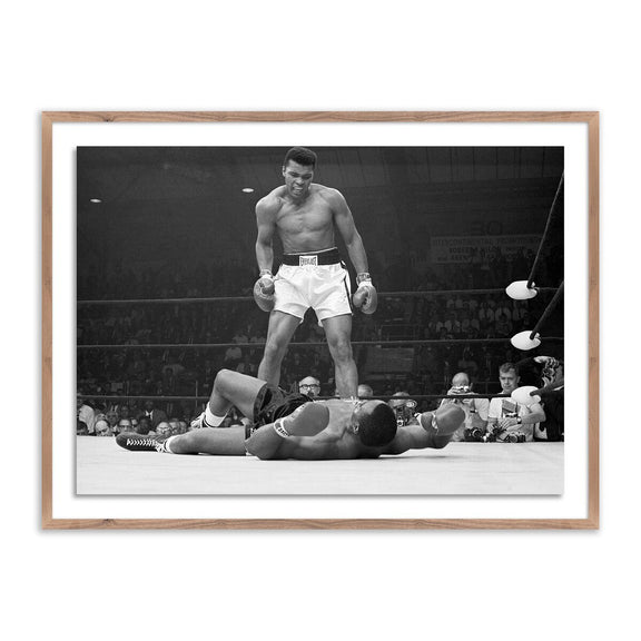 Muhammad Ali Taunting Sonny Liston by Getty Images - Rustic Walnut