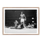Boxers Muhammad Ali and Sonny Liston Fighting - Rustic Walnut