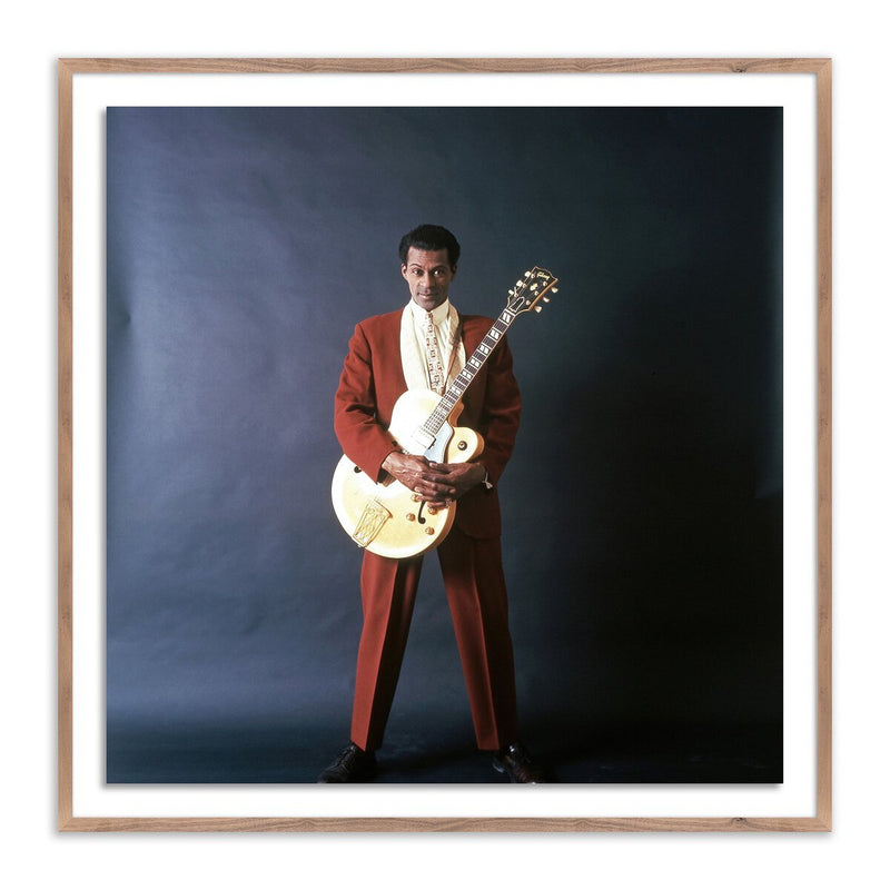 Chuck Berry Portrait Session	by Getty Images - Rustic Walnut