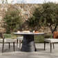 Balboa Outdoor Dining Table - Veined White Marble