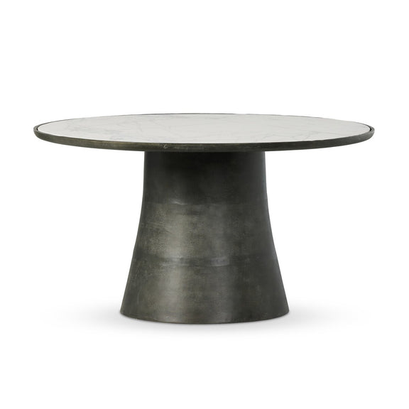 Balboa Outdoor Dining Table - Veined White Marble