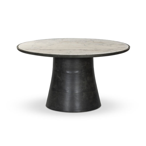Balboa Outdoor Dining Table - Veined White Marble