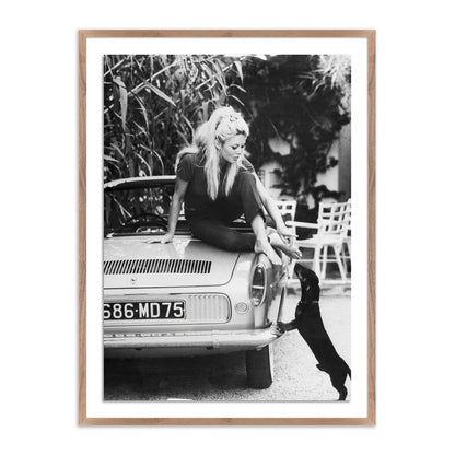 Brigitte Bardot With Dashchund	by Getty Images - Rustic Walnut