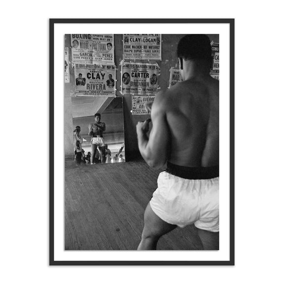 Cassius Clay Watching Himself In A Mirror - Black Maple