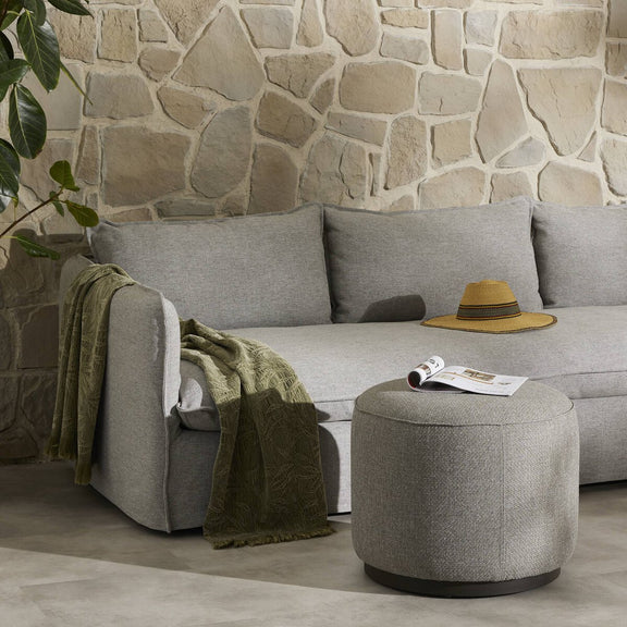 Sinclair Outdoor Ottoman - Hayes Smoke