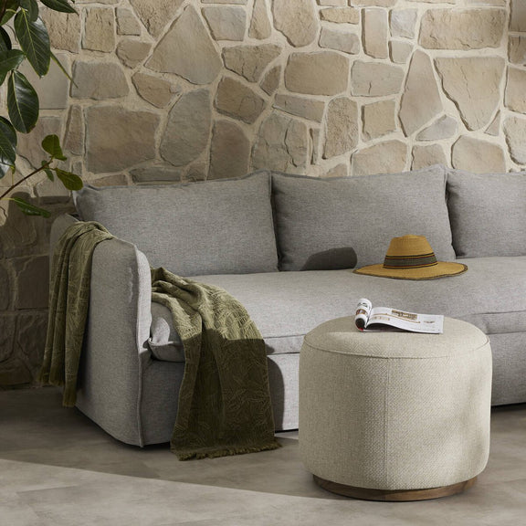 Sinclair Outdoor Ottoman - Hayes Cream