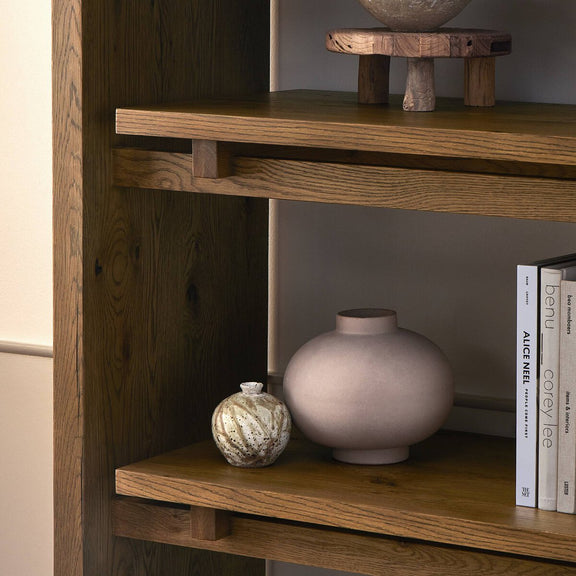 Theodore Bookcase - Rustic Amber Oak Veneer
