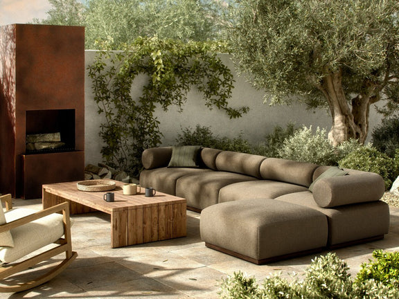 Lenox Outdoor 4-Piece Sectional - Alessi Fawn