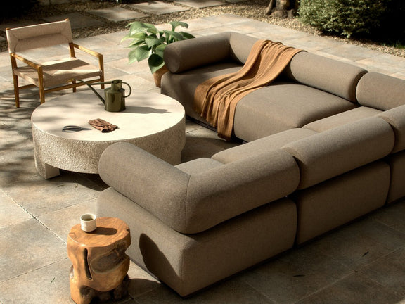 Lenox Outdoor 5-Piece Sectional - Alessi Fawn