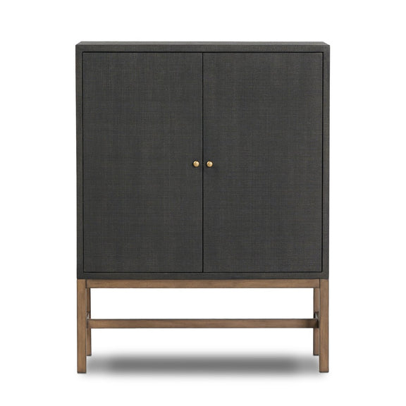 Fiona Bar Cabinet - Black Raffia