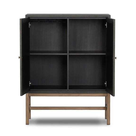 Fiona Bar Cabinet - Black Raffia