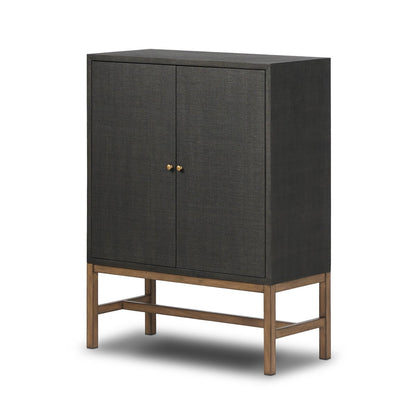 Fiona Bar Cabinet - Black Raffia