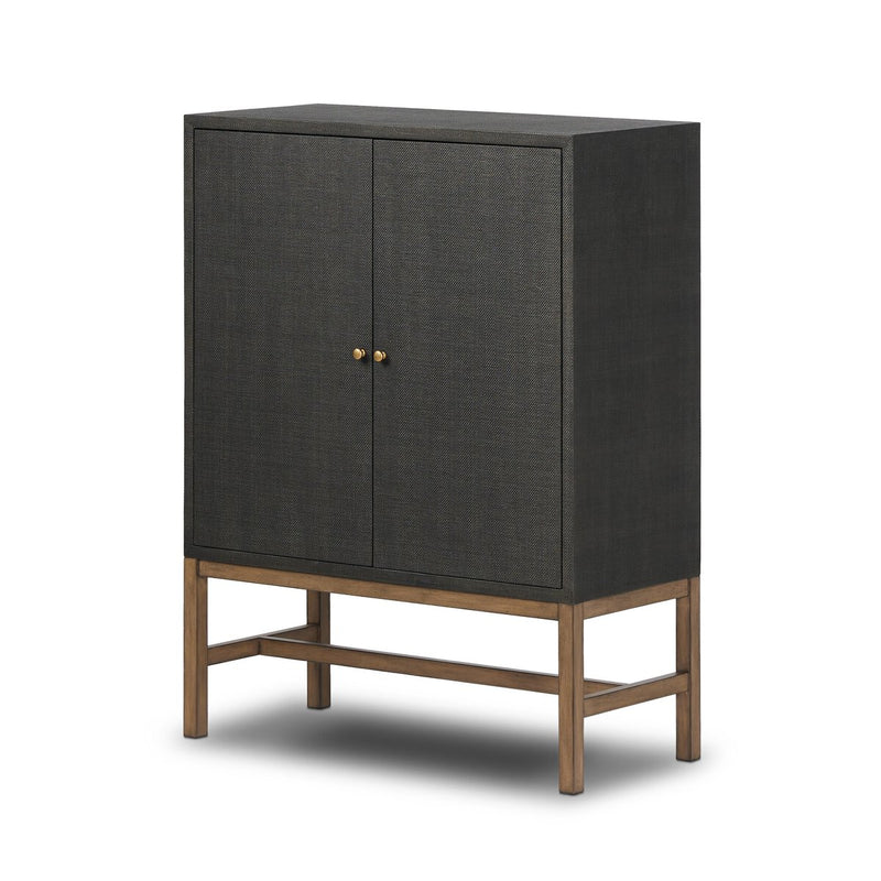Fiona Bar Cabinet - Black Raffia