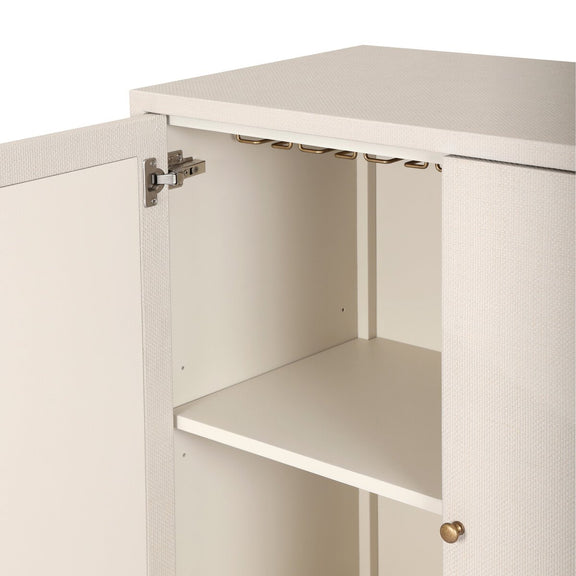 Fiona Bar Cabinet - Ivory Painted Raffia