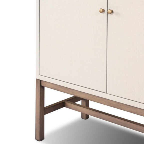 Fiona Bar Cabinet - Ivory Painted Raffia