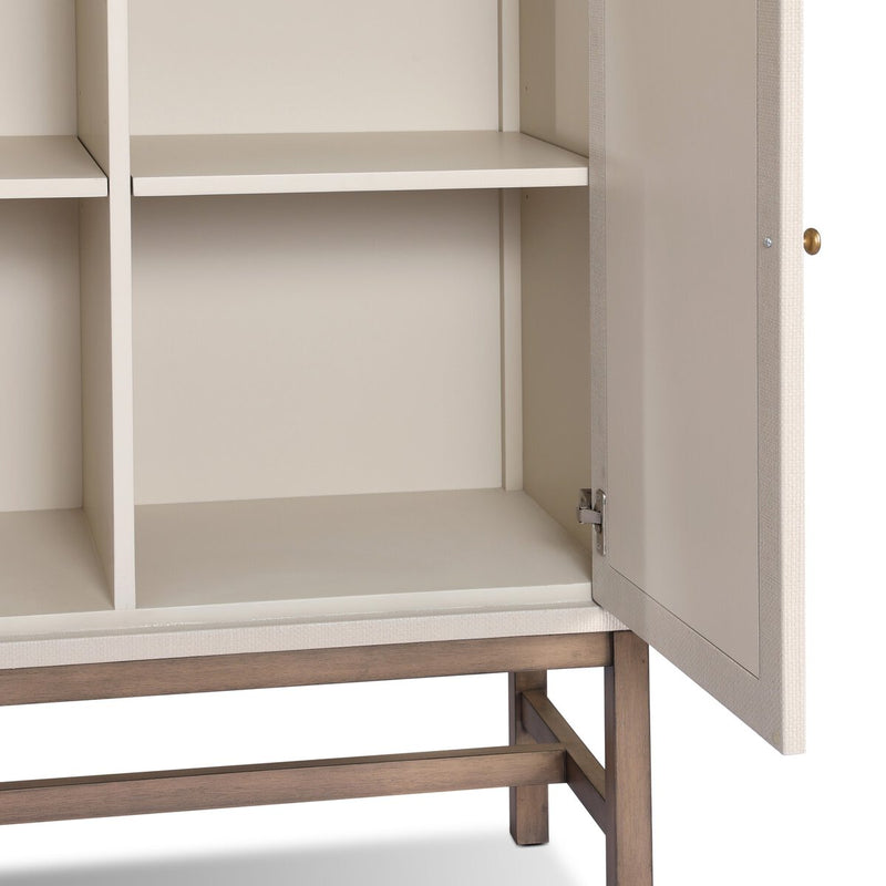 Fiona Bar Cabinet - Ivory Painted Raffia