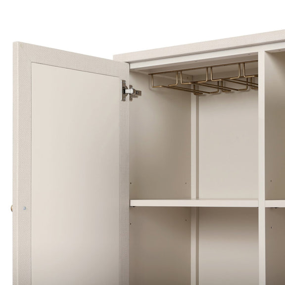 Fiona Bar Cabinet - Ivory Painted Raffia
