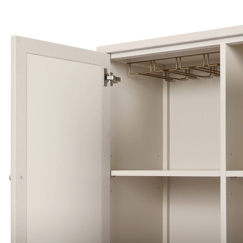 Fiona Bar Cabinet - Ivory Painted Raffia
