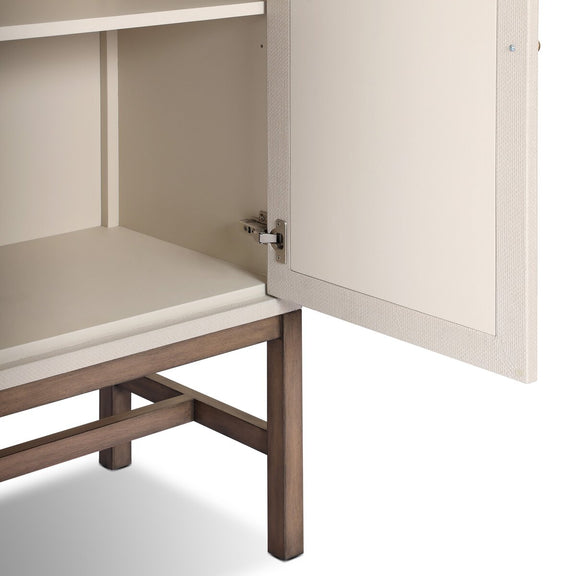 Fiona Bar Cabinet - Ivory Painted Raffia