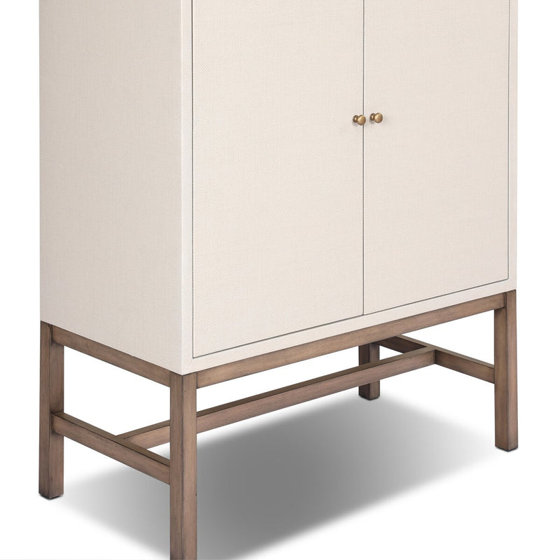 Fiona Bar Cabinet - Ivory Painted Raffia