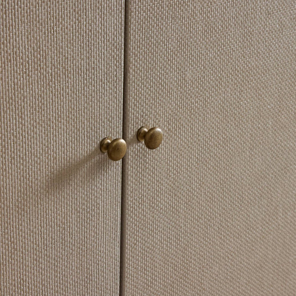 Fiona Bar Cabinet - Ivory Painted Raffia
