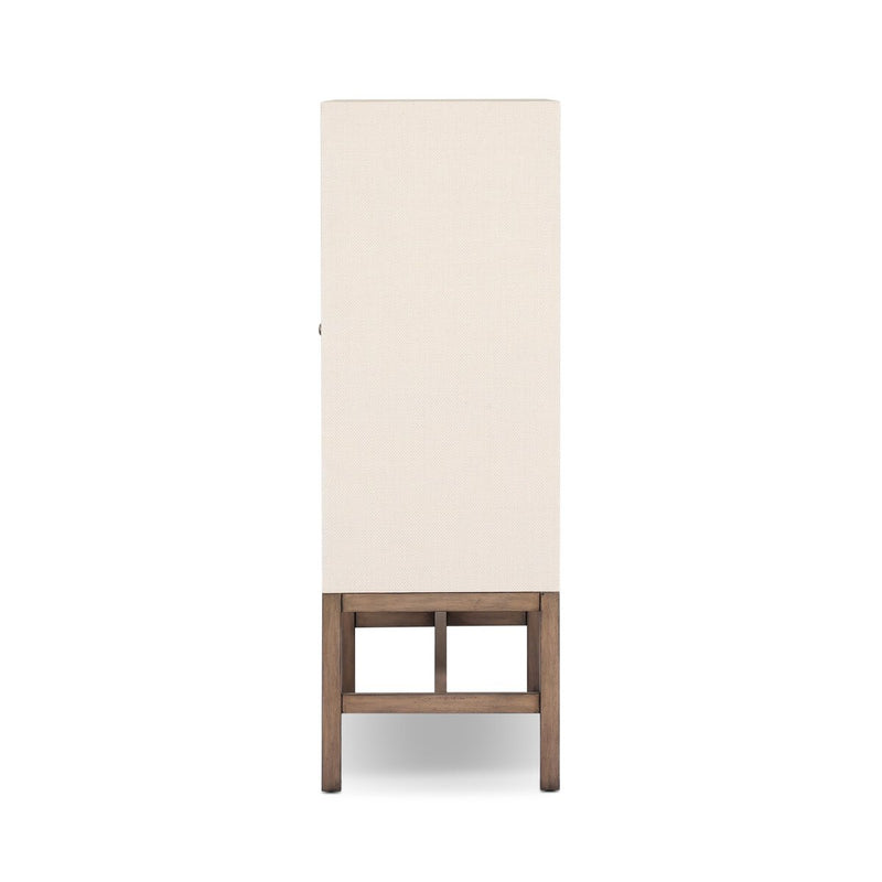 Fiona Bar Cabinet - Ivory Painted Raffia