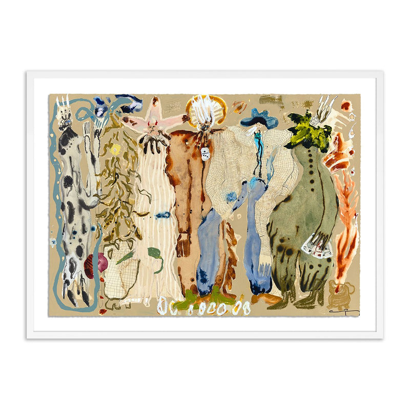 Blue Eyed Snake Woman by Caroline Pinney - White Maple