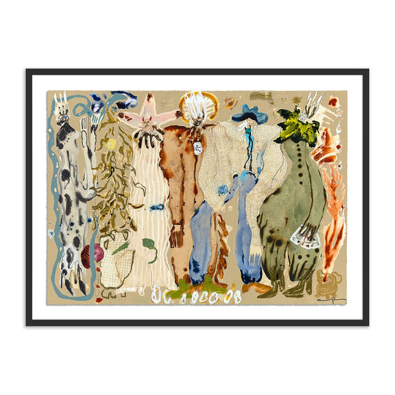 Blue Eyed Snake Woman by Caroline Pinney - Black Maple
