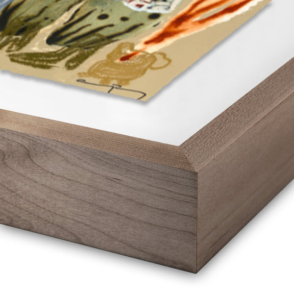 Blue Eyed Snake Woman by Caroline Pinney - Rustic Walnut