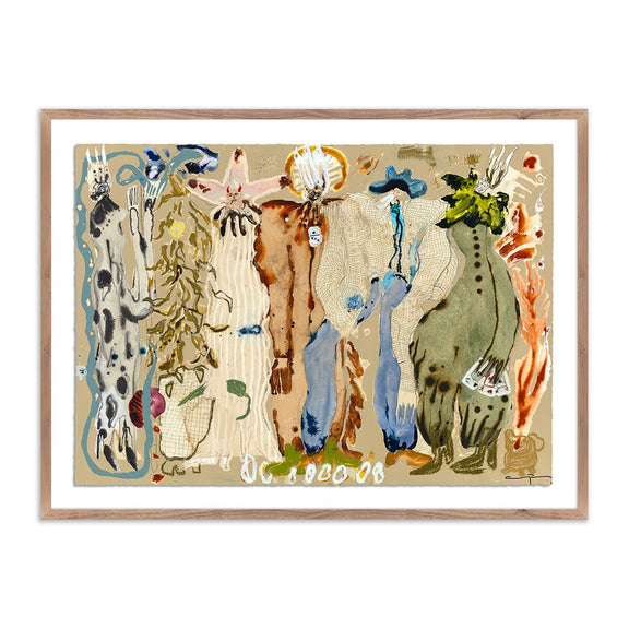 Blue Eyed Snake Woman by Caroline Pinney - Rustic Walnut