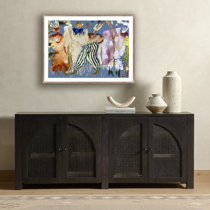Boy With The Blues II by Caroline Pinney - Rustic Walnut