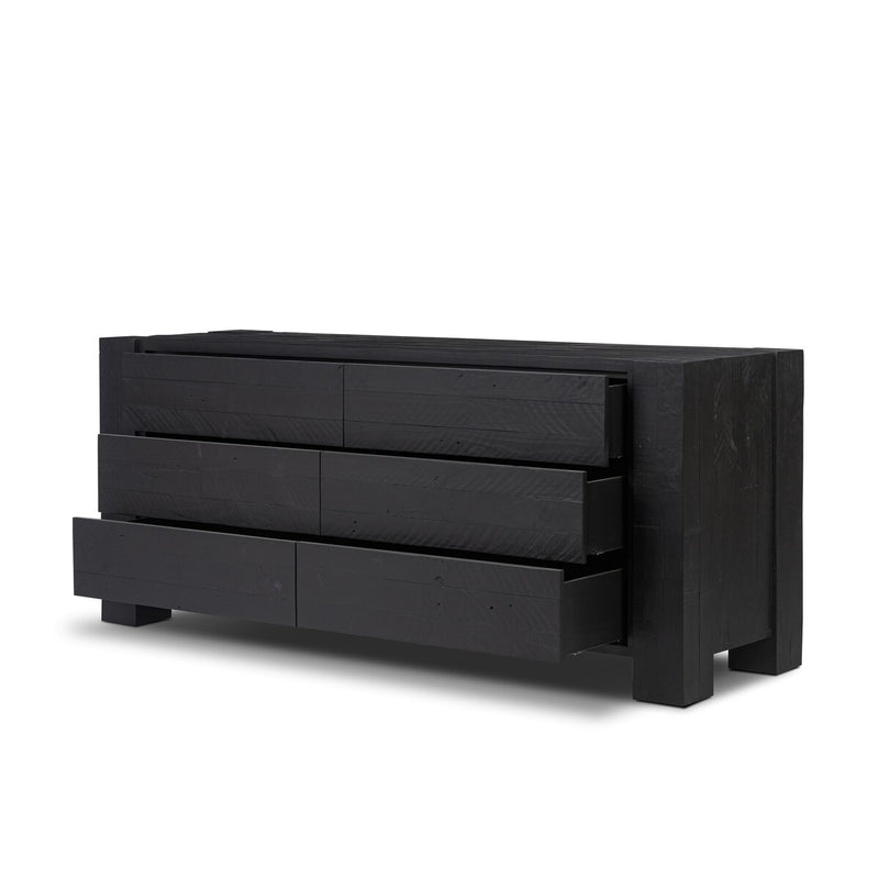 Perot 6 Drawer Dresser - Aged Black Pine