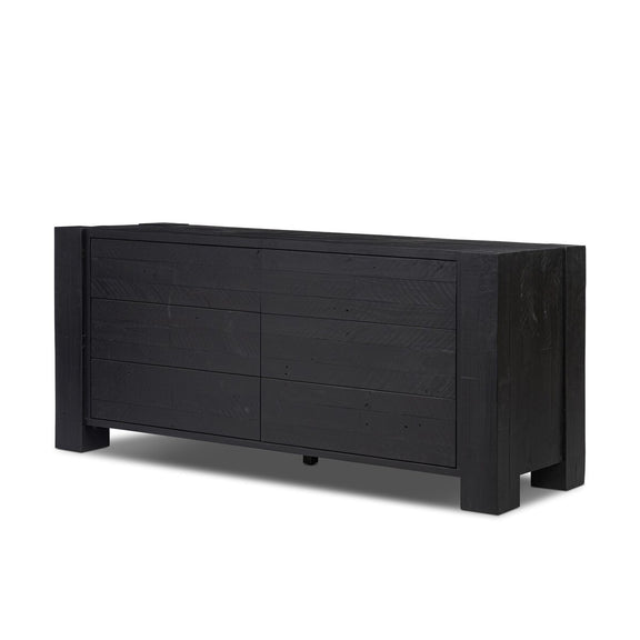 Perot 6 Drawer Dresser - Aged Black Pine
