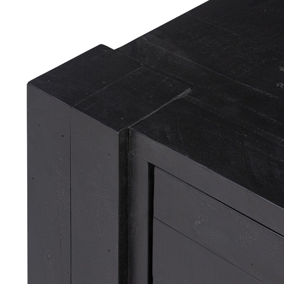 Perot Nightstand - Aged Black Pine