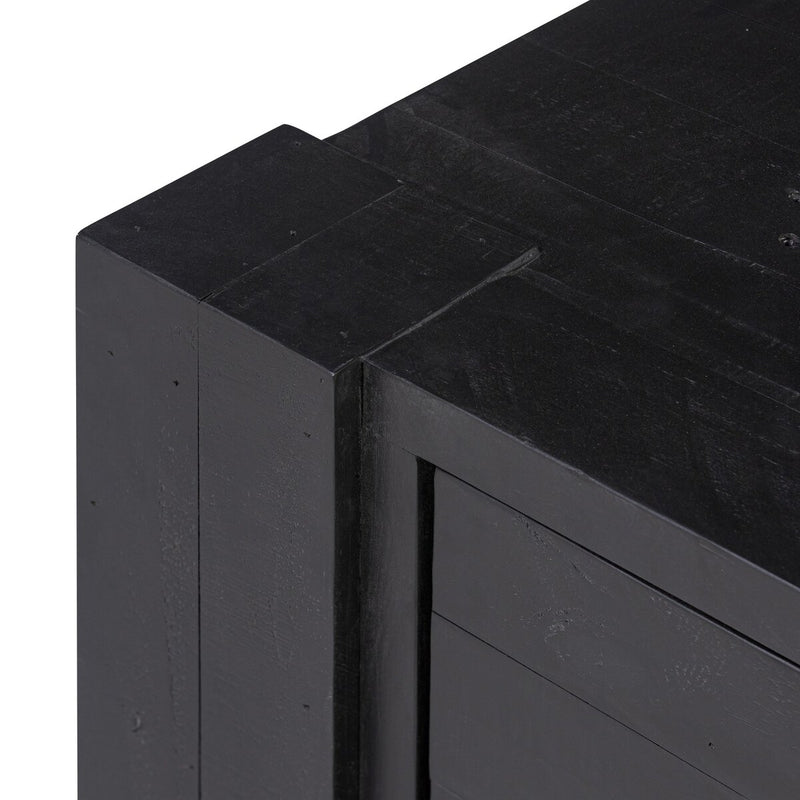 Perot Nightstand - Aged Black Pine
