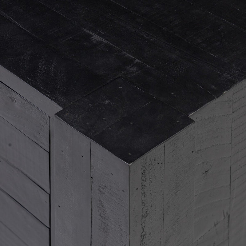 Perot Nightstand - Aged Black Pine