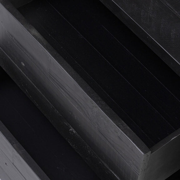 Perot Nightstand - Aged Black Pine