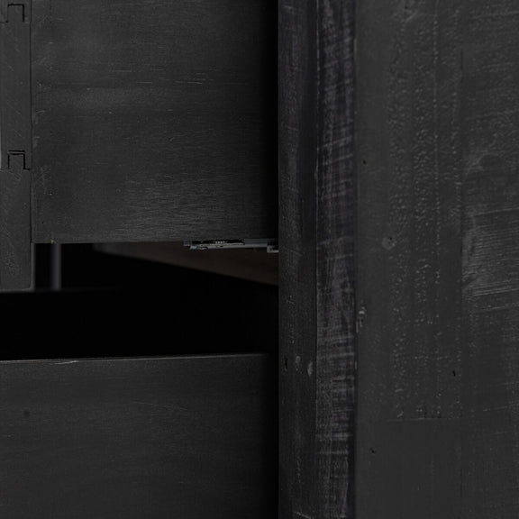 Perot Nightstand - Aged Black Pine