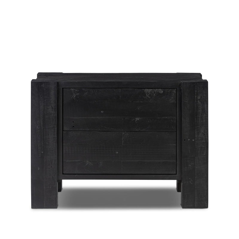 Perot Nightstand - Aged Black Pine
