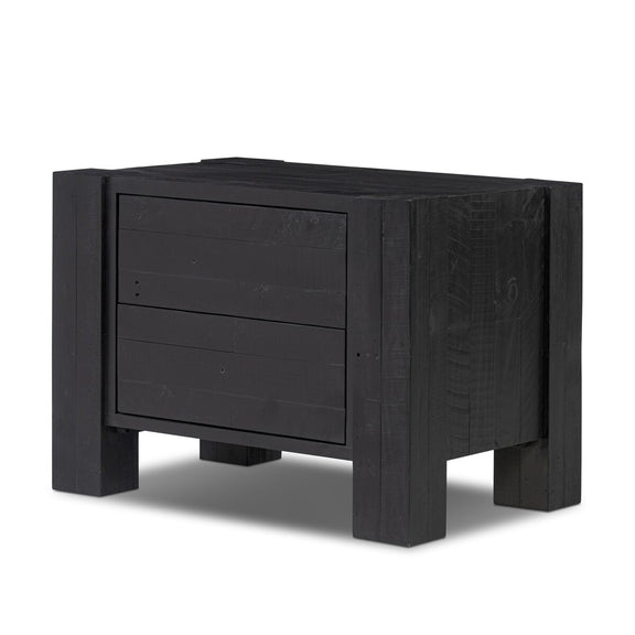 Perot Nightstand - Aged Black Pine