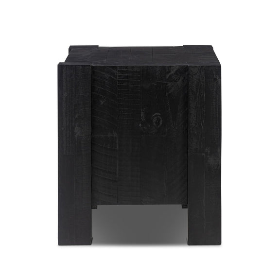 Perot Nightstand - Aged Black Pine