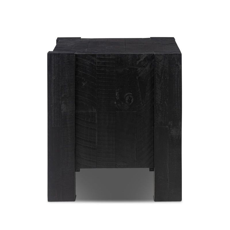 Perot Nightstand - Aged Black Pine