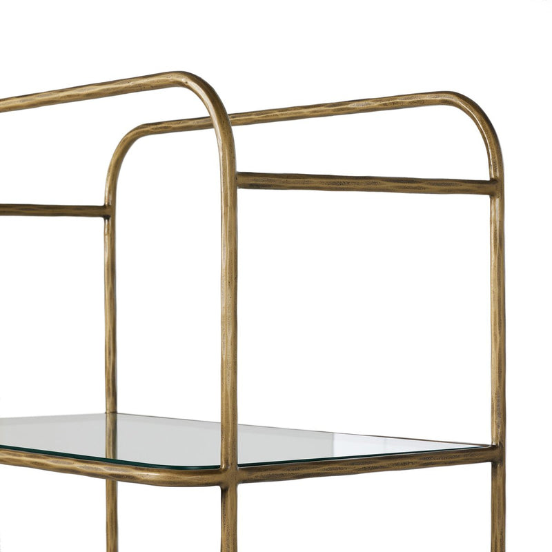 Swinton Bookcase - Hammered Aged Brass