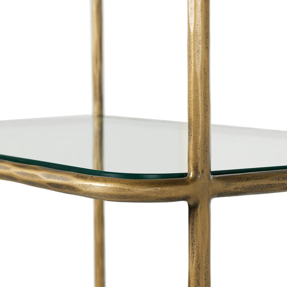 Swinton Bookcase - Hammered Aged Brass