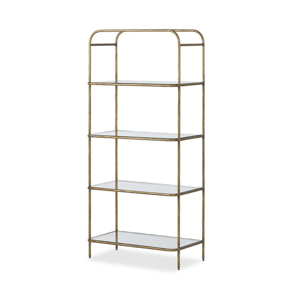 Swinton Bookcase - Hammered Aged Brass