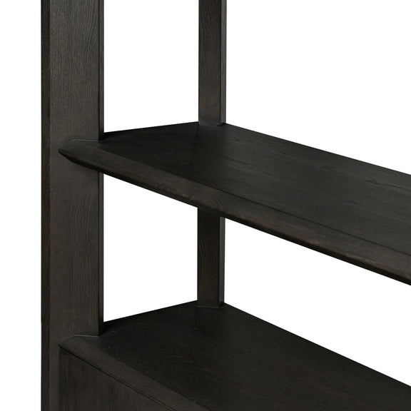 Orwin Wide Bookshelf - Smoked Black Oak