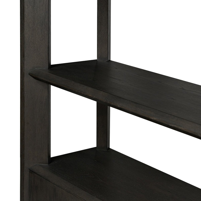 Orwin Wide Bookshelf - Smoked Black Oak