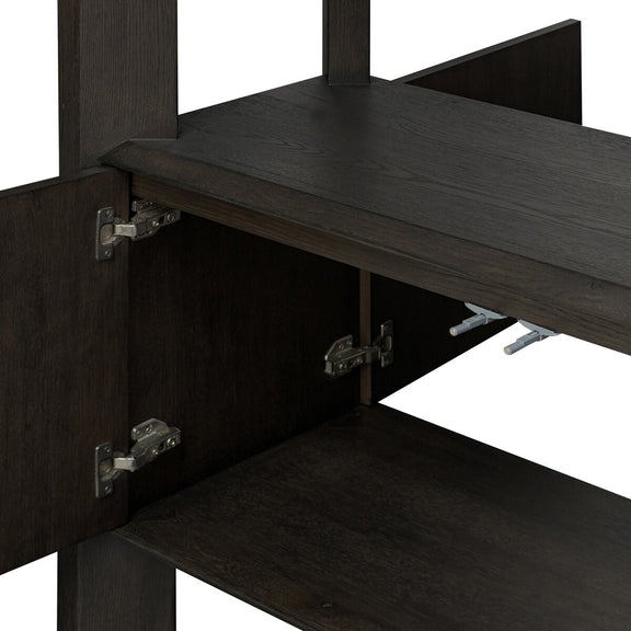 Orwin Wide Bookshelf - Smoked Black Oak